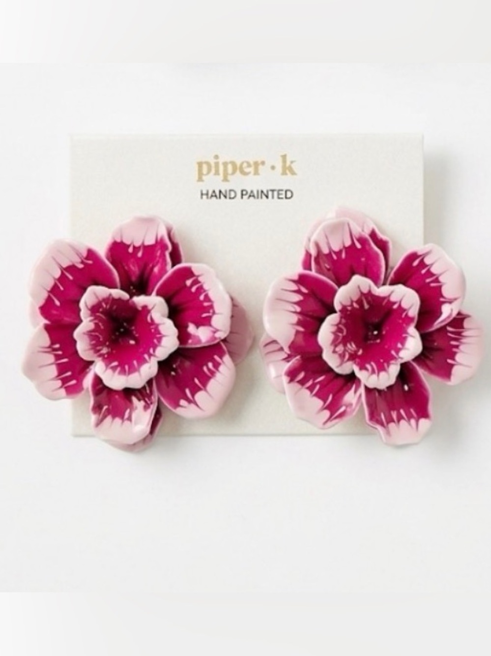 NWT ⚜️🌺⚜️ Piper K Vibrant Hand Painted Stud Earrings